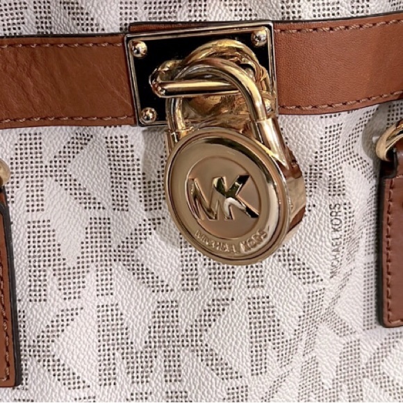Large Michael Kors Hamilton White and Brown - Picture 4 of 16
